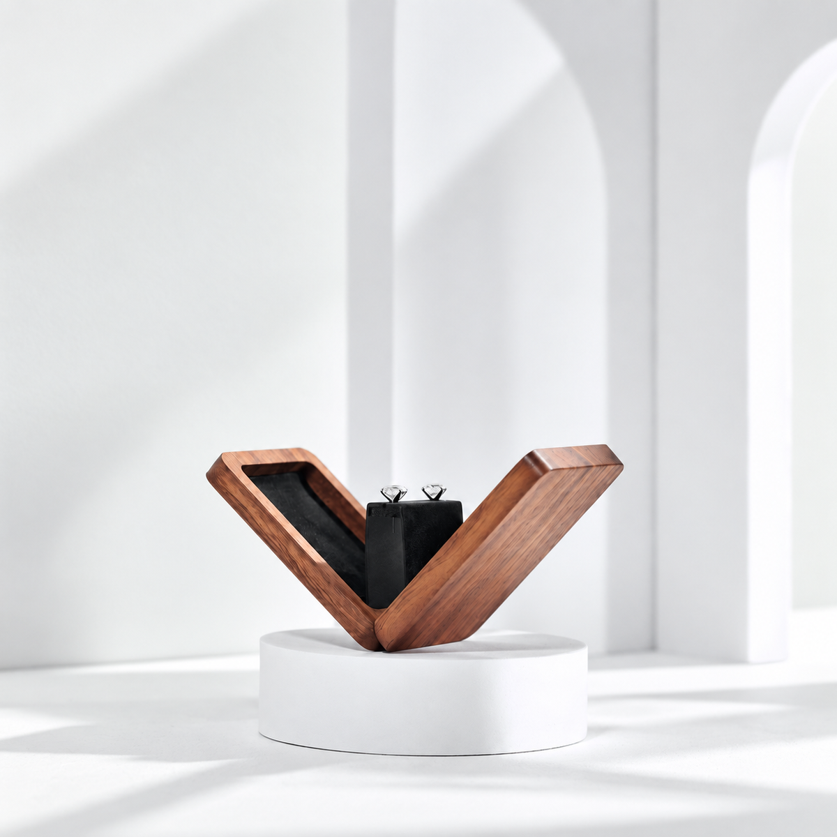 Walnut Stud Earring Box