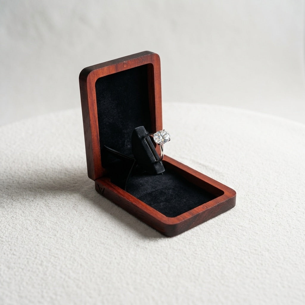Paduk Rectangle Ring Box Black