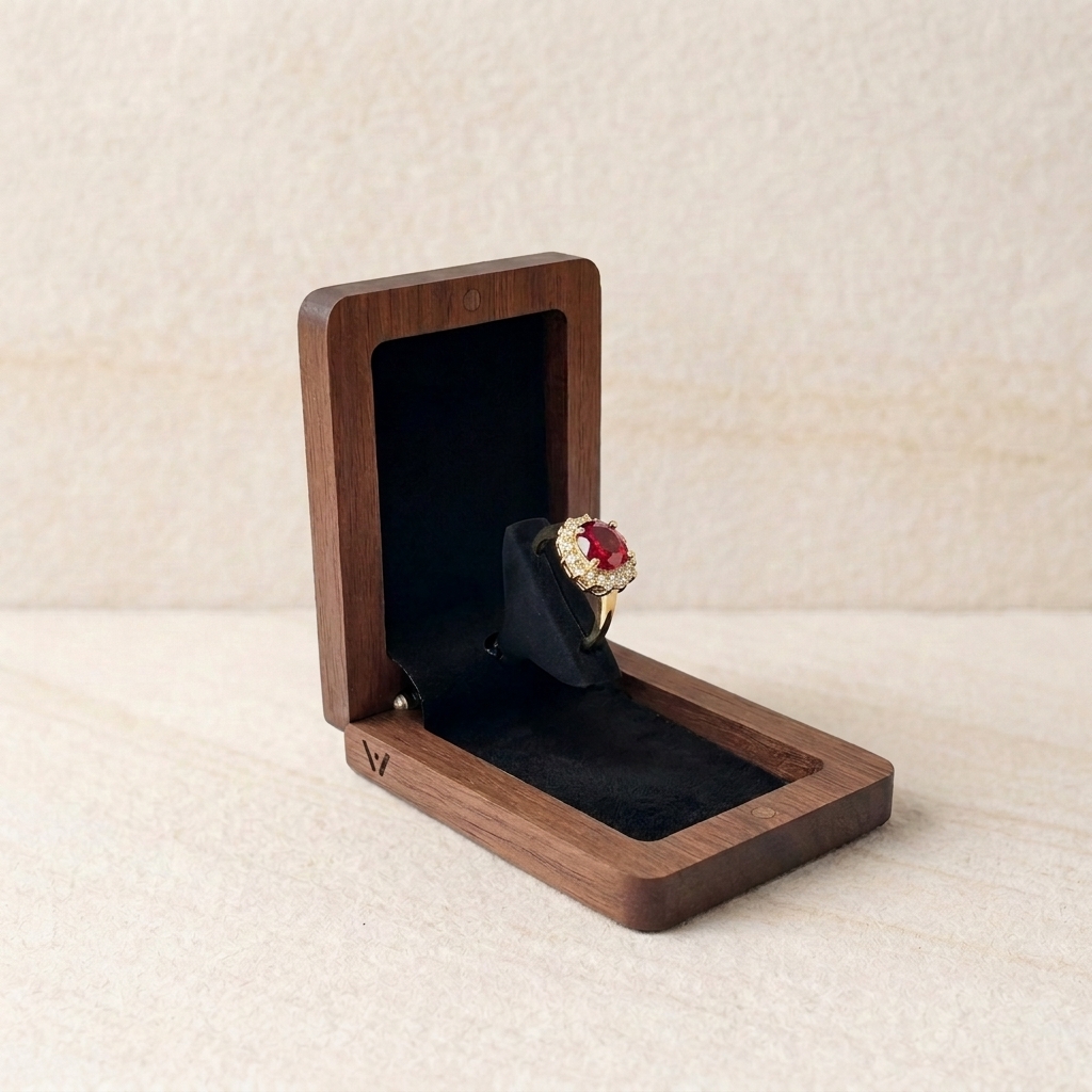 Walnut Rectangle Ring Box