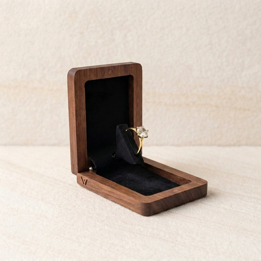 Walnut Rectangle Ring Box