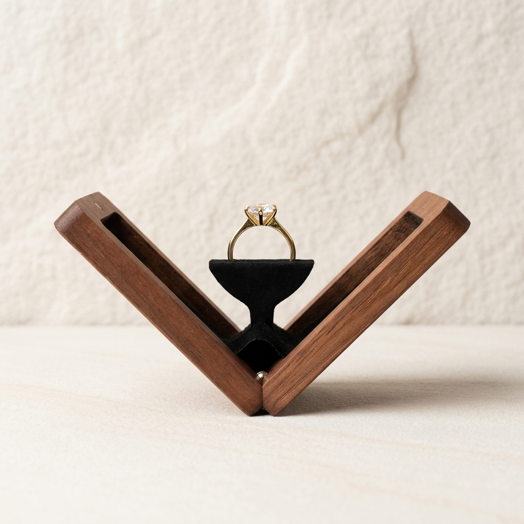 Walnut Rectangle Ring Box