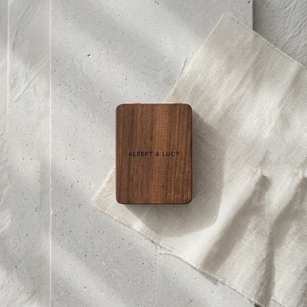 Walnut Rectangle Ring Box