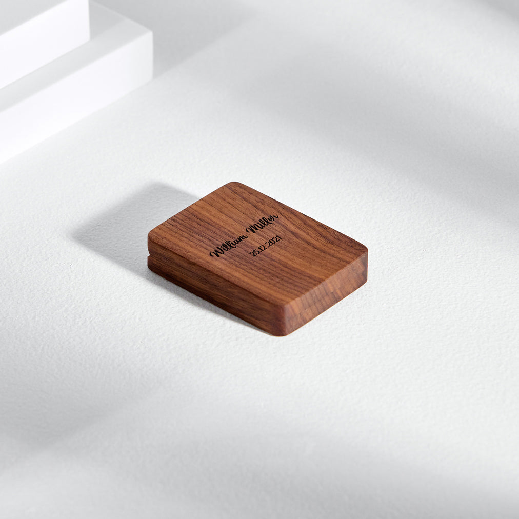 Walnut Single Band Ring Box