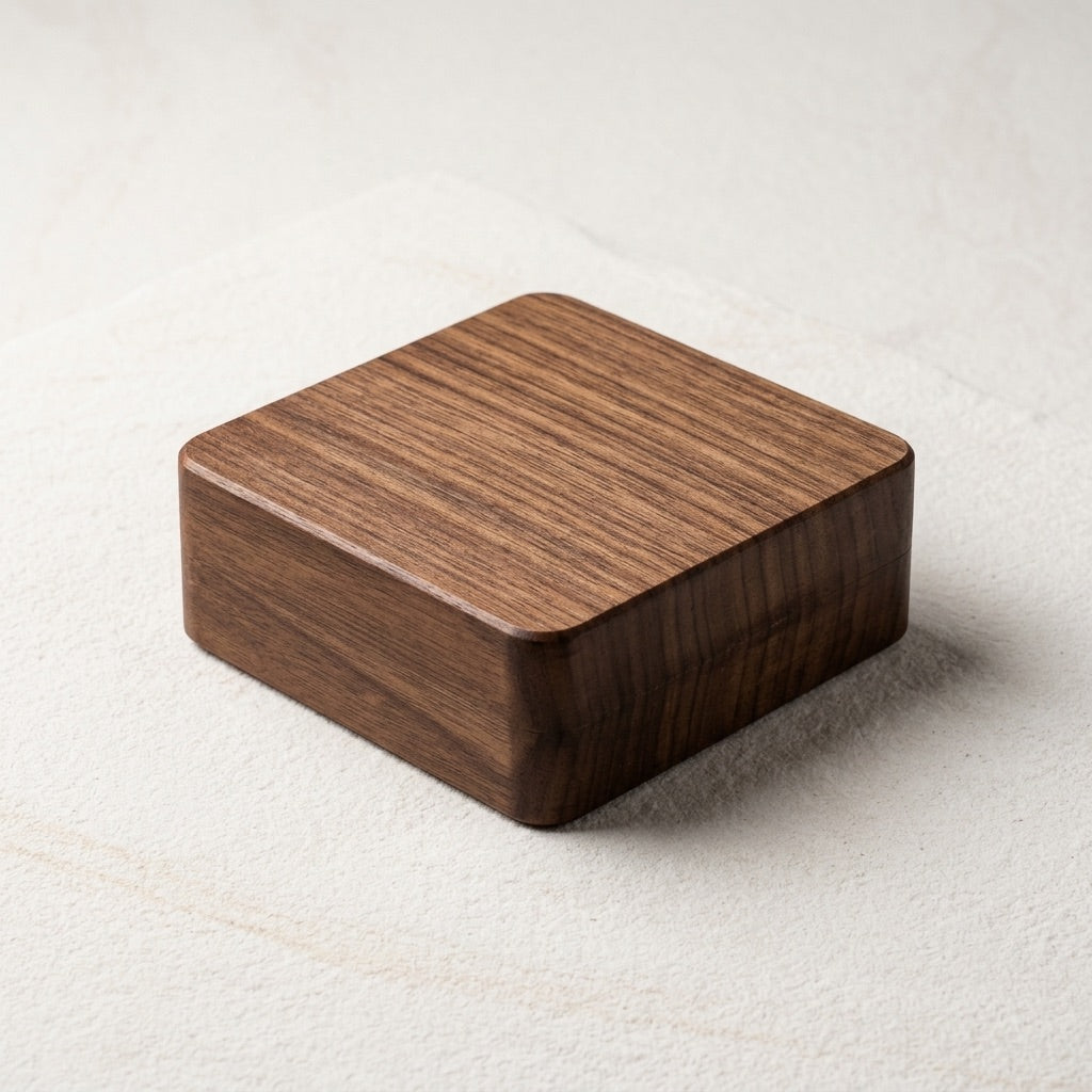 Large Walnut Necklace Beige Box