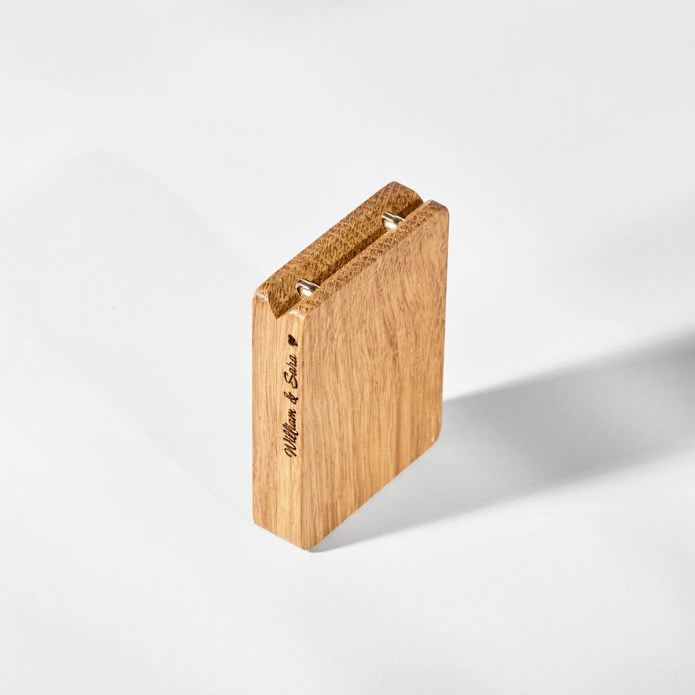 Oak Rotating Proposal Ring Box by Woodsbury