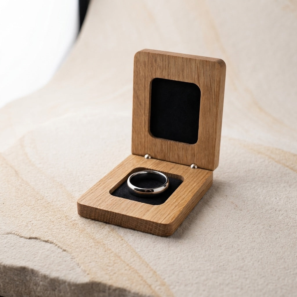 Oak Single Band Ring Box