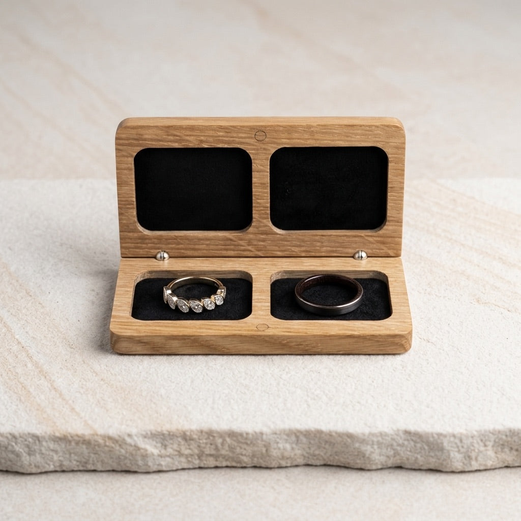 Oak Wedding Ring Box