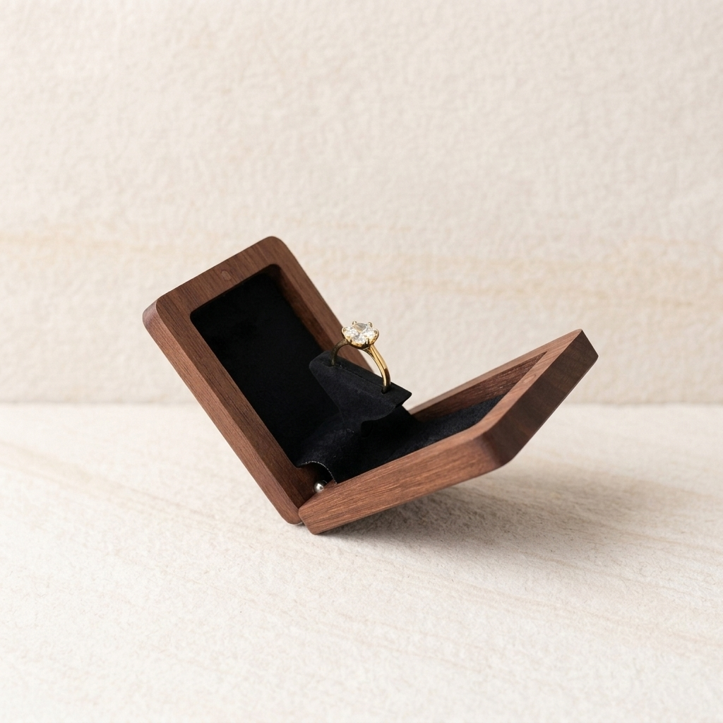 Walnut Rectangle Ring Box