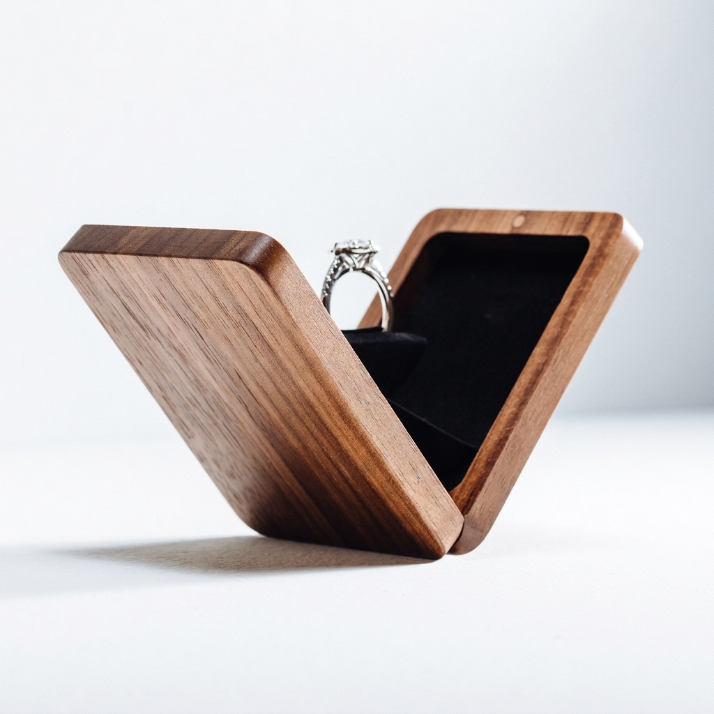 Walnut Rectangle Ring Box