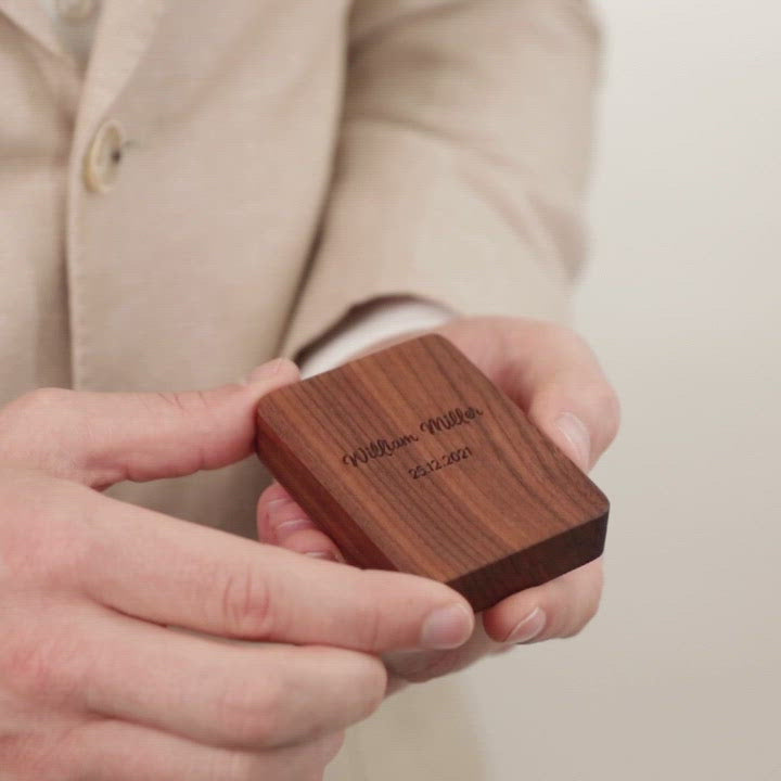 Handmade Ring Box Walnut Woodsbury