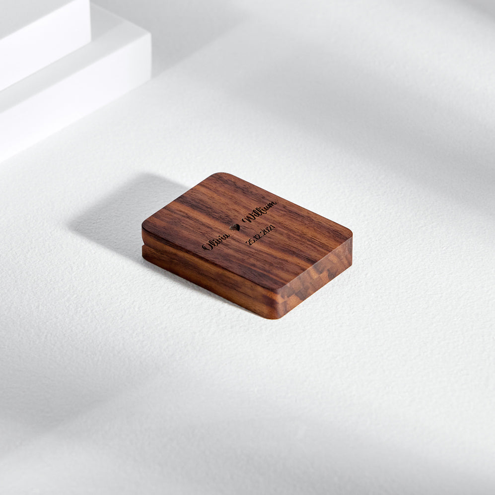 Walnut Stud Earring Box