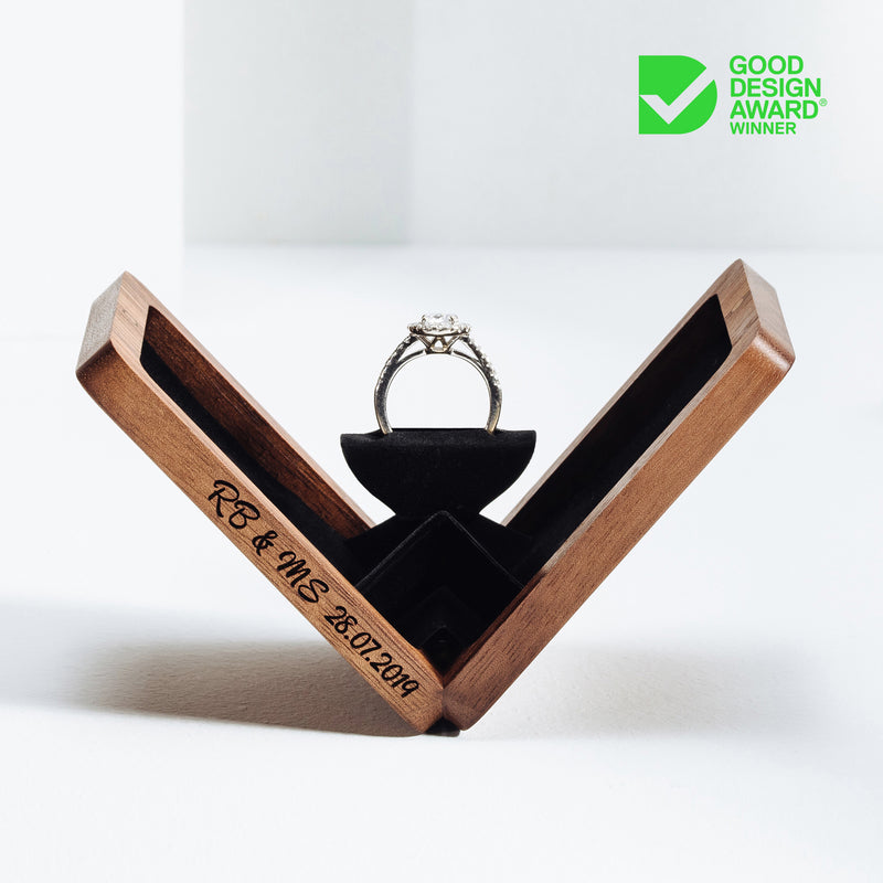 belladora-ring-boxes Walnut Engagement Ring Box Classic