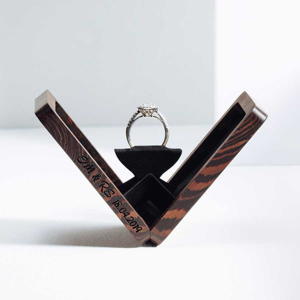 belladora-ring-boxes Wenge Engagement Ring Box Classic